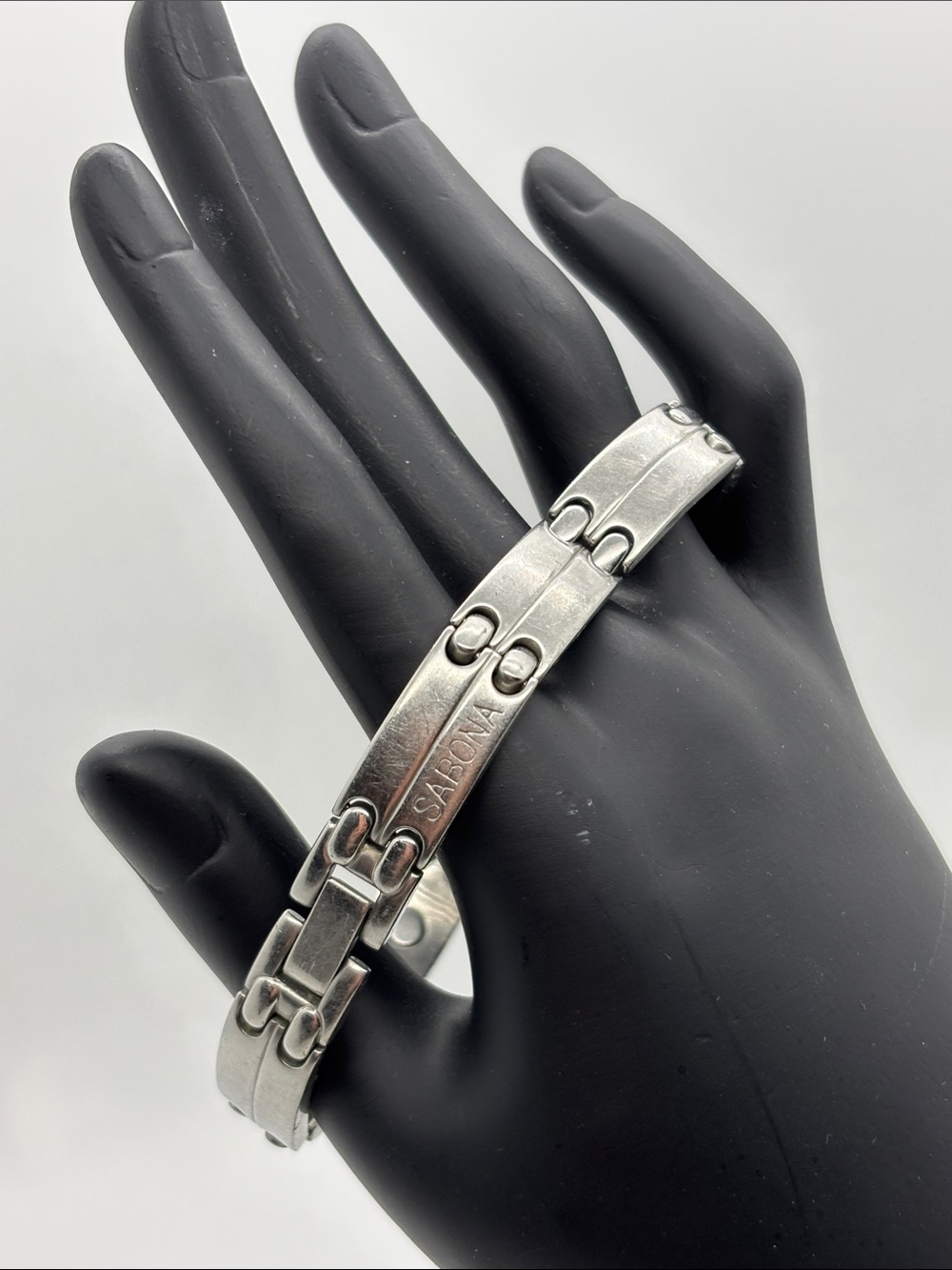 Sabona Men’s Silver Tone Link Bracelet